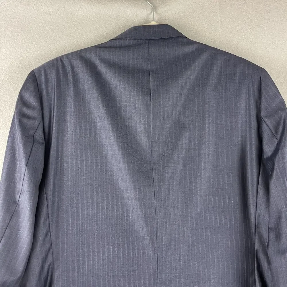 Daniel Cremieux Loro Piana Wool Blazer Sport Coat Men 43R Blue Striped Super 130